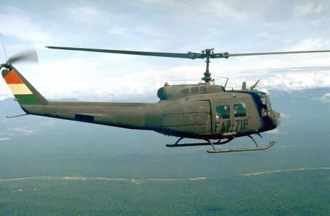 UH-1H Bolivian Air Force in flight 1987